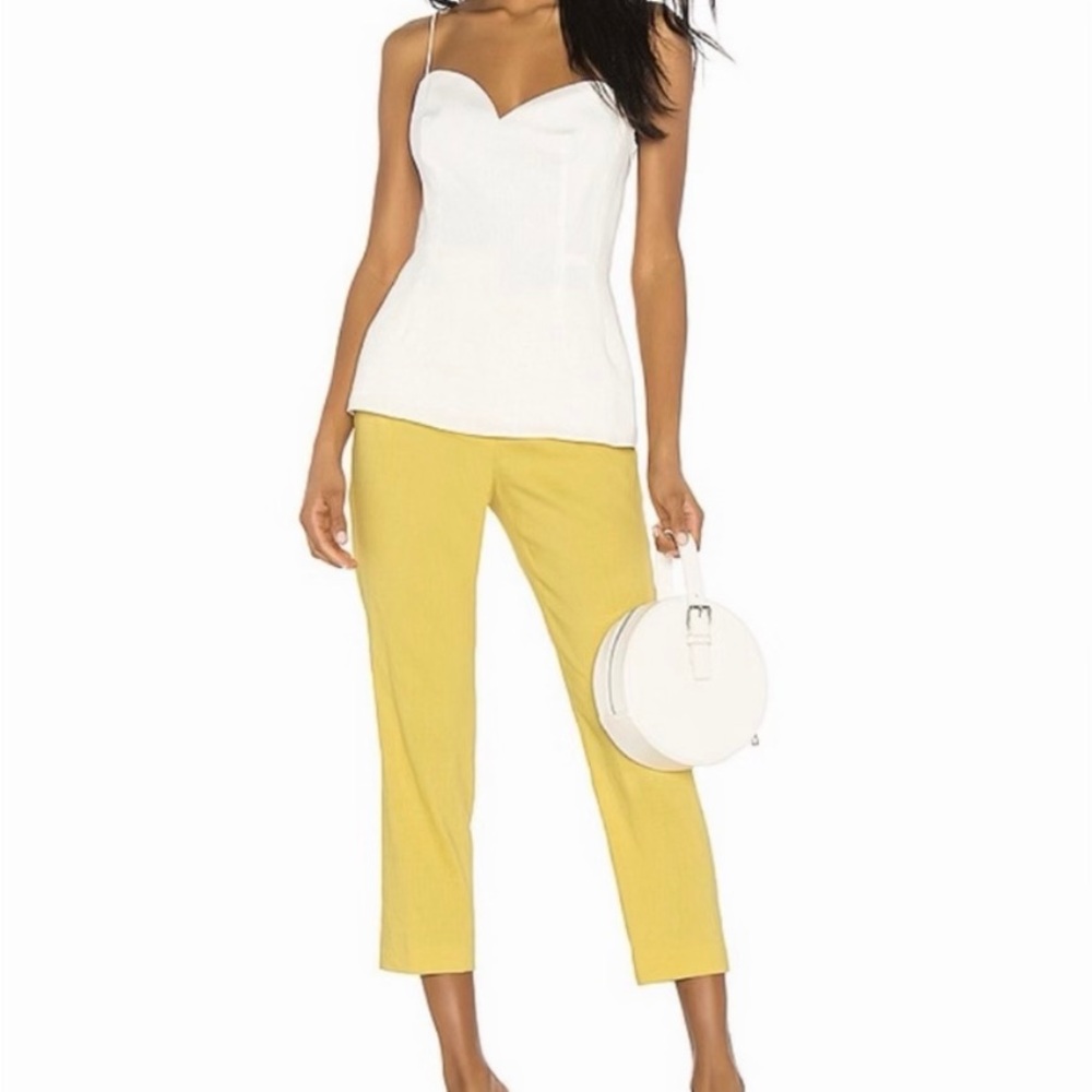 Theory Yellow Cropped Straight-Leg Women's Pants